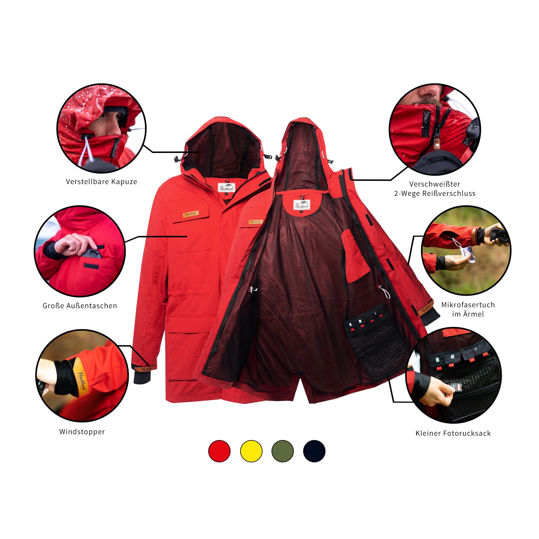 Haukland Classic - 7in1 Set - Outdoor Photography Jacket - Red (Women) (Discontinued)