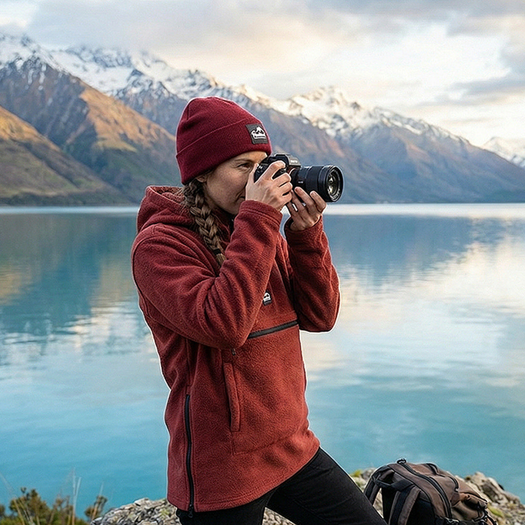 Haukland Fleece Hoodie for Photographers - Red