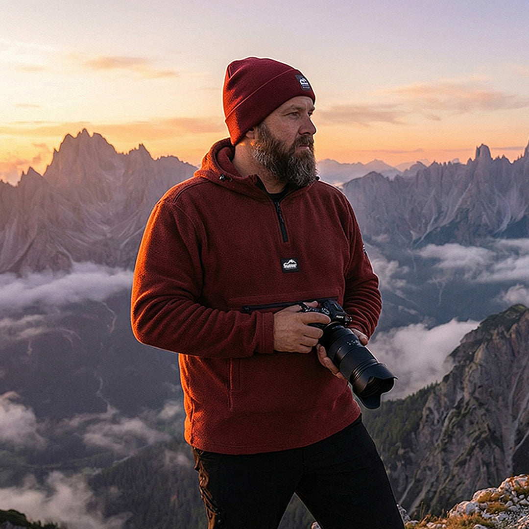 Haukland Fleece Hoodie for Photographers - Red