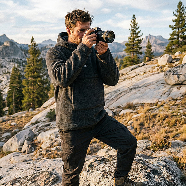 Haukland Fleece Hoodie für Fotografen - Grau